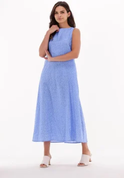 blauwe na-kd midi jurk organic open back midi dress