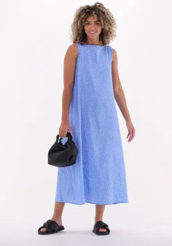 blauwe na-kd midi jurk organic open back midi dress
