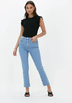 blauwe na-kd skinny jeans button up skinny jeans