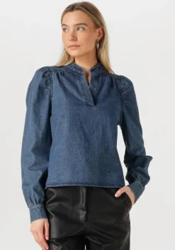 blauwe neo noir blouses rosslyn denim blouse
