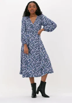 blauwe neo noir midi jurk hannah leo frenzy dress