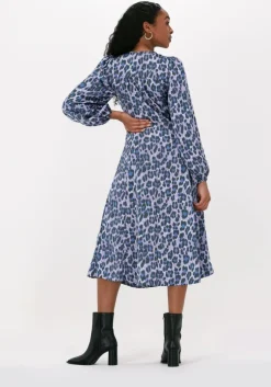 blauwe neo noir midi jurk hannah leo frenzy dress