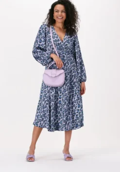 blauwe neo noir midi jurk hannah leo frenzy dress