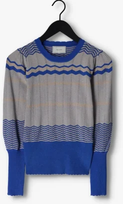 blauwe neo noir trui dary stripe knit blouse