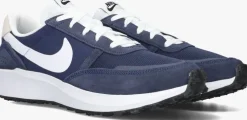 blauwe nike lage sneakers waffle nav