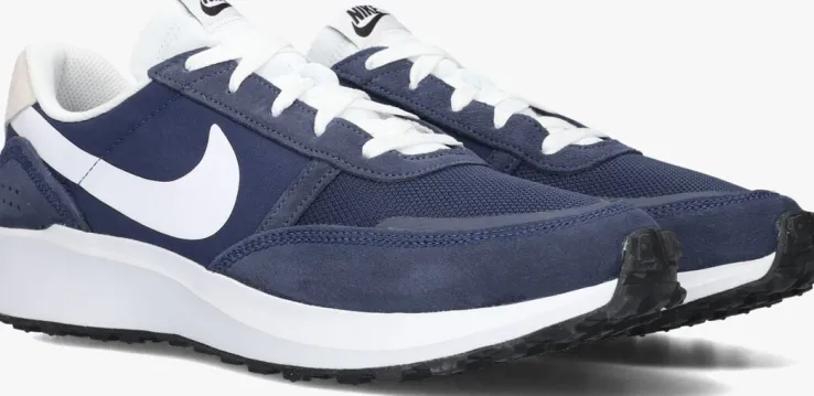 blauwe nike lage sneakers waffle nav