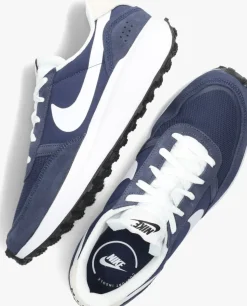 blauwe nike lage sneakers waffle nav