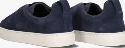 blauwe nokwol lage sneakers connor