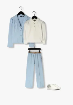 blauwe nono blazer dip girls blazer lurex pique light blue