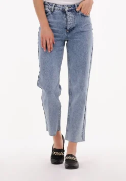 blauwe notes du nord straight leg jeans demi blue jeans