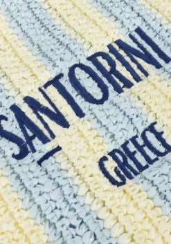 blauwe notre-v schoudertas santorini greece