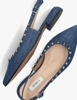 blauwe notre-v slingbacks 12270