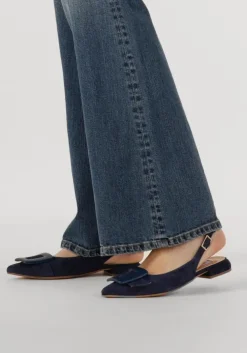 blauwe notre-v slingbacks 12241