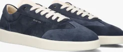 blauwe nubikk lage sneakers joro liber