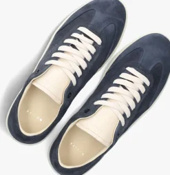 blauwe nubikk lage sneakers joro liber