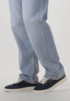 blauwe nubikk lage sneakers joro liber