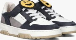 blauwe nubikk lage sneakers basket court jr