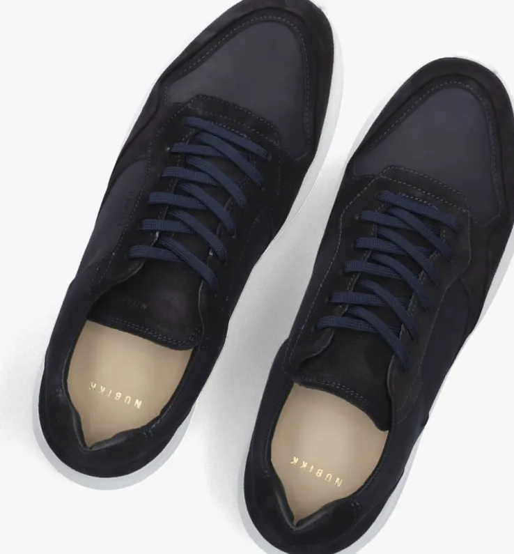 blauwe nubikk lage sneakers rock road wave