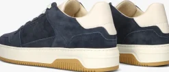 blauwe nubikk lage sneakers basket court miele