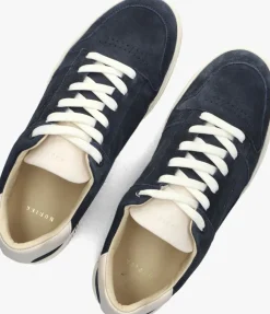 blauwe nubikk lage sneakers basket court miele