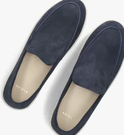 blauwe nubikk loafers joro mio