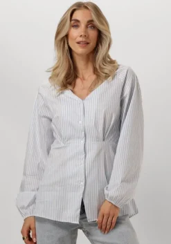 blauwe object blouses objtutta sculpture fit ls shirt d div