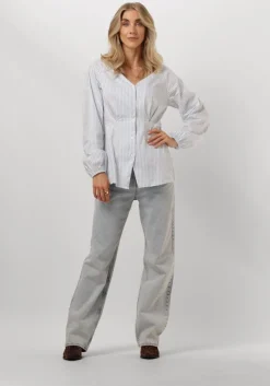 blauwe object blouses objtutta sculpture fit ls shirt d div