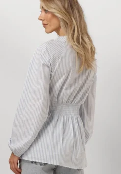 blauwe object blouses objtutta sculpture fit ls shirt d div