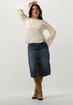 blauwe object midirok objharlow midi denim skirt