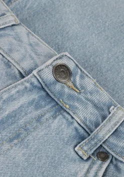 blauwe object midirok objellen mw long denim skirt