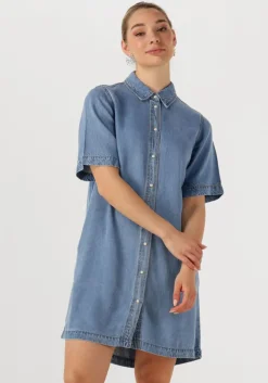 blauwe object mini jurk objframe 2/4 re denim dress