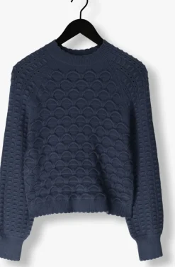 blauwe object trui objsida knit l/s re pullover