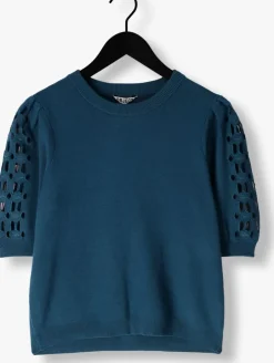 blauwe object trui objyuki s/s re knit pullover 140