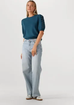 blauwe object trui objyuki s/s re knit pullover 140