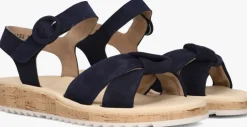 blauwe paul green platte sandalen 6105
