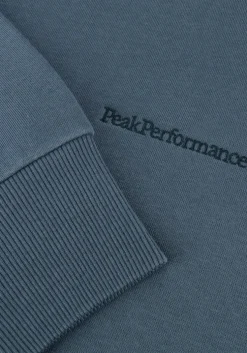 blauwe peak performance sweater original small logo crew men