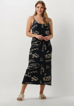 blauwe penn & ink midi jurk s24f1486ltd