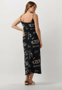 blauwe penn & ink midi jurk s24f1486ltd