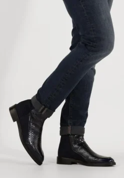 blauwe pertini enkellaarsjes 32848