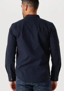 blauwe pme legend casual overhemd long sleeve shirt light gd poplin stretch