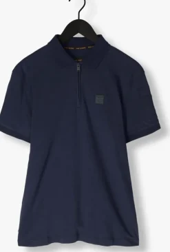 blauwe pme legend polo short sleeve polo interlock melange zip