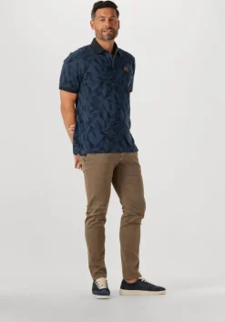 blauwe pme legend polo two tone pique printed