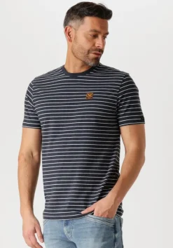 blauwe pme legend t-shirt short sleeve r-neck yd melange striped jersey
