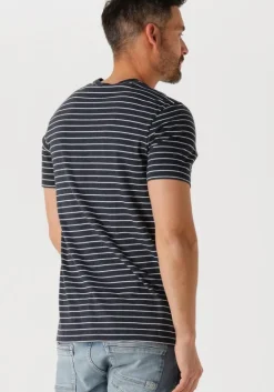 blauwe pme legend t-shirt short sleeve r-neck yd melange striped jersey