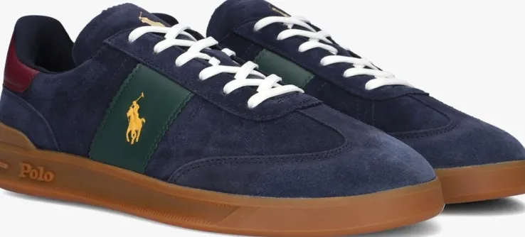 blauwe polo ralph lauren lage sneakers heritage area