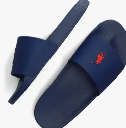 blauwe polo ralph lauren badslippers p.slide