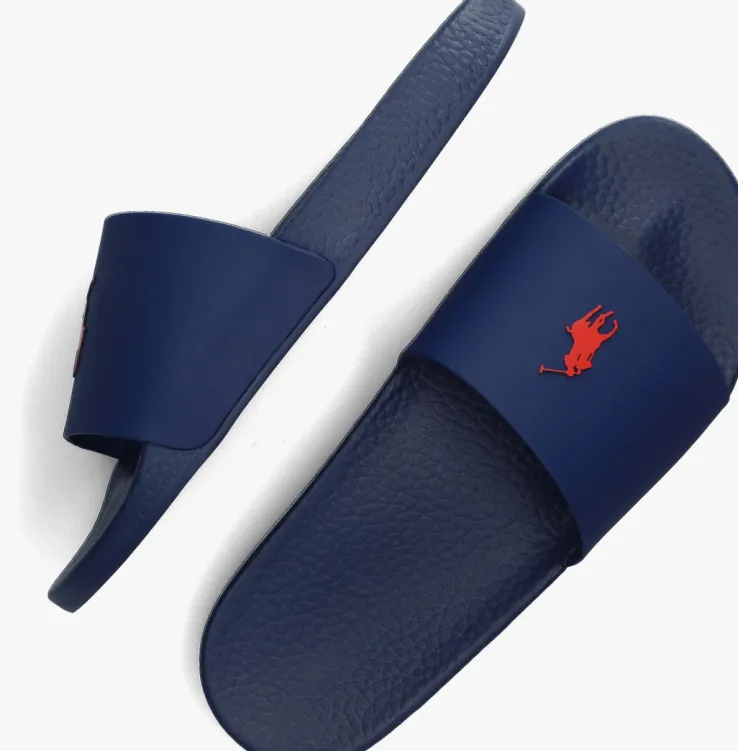 blauwe polo ralph lauren badslippers p.slide