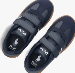 blauwe polo ralph lauren lage sneakers heritage court lll ez t-toe