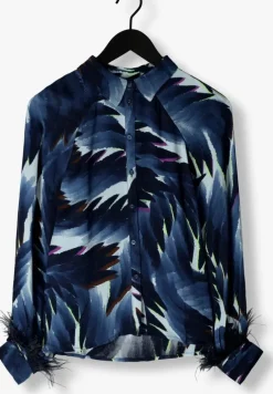 blauwe pom amsterdam blouses feathers blue