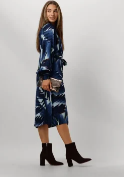 blauwe pom amsterdam midi jurk jada feathers blue